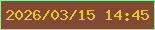 文字の大きさ：1、枠の色：7cf4a0、背景の色：834a33、文字の色：e9ca25 無料ブログパーツのブログ時計