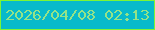 文字の大きさ：5、枠の色：7cf536、背景の色：07bacb、文字の色：94e388 無料ブログパーツのブログ時計