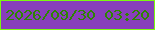 文字の大きさ：1、枠の色：7cf80f、背景の色：883ebb、文字の色：2d8501 無料ブログパーツのブログ時計