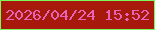 文字の大きさ：1、枠の色：7cf95c、背景の色：a7190b、文字の色：e763b8 無料ブログパーツのブログ時計