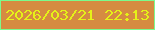 文字の大きさ：1、枠の色：7cfa8d、背景の色：d68b41、文字の色：e5f218 無料ブログパーツのブログ時計
