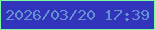 文字の大きさ：4、枠の色：7cfba0、背景の色：3334bc、文字の色：6292cf 無料ブログパーツのブログ時計