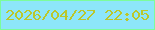 文字の大きさ：4、枠の色：7cfc9c、背景の色：8de6fa、文字の色：bbc72b 無料ブログパーツのブログ時計