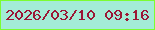 文字の大きさ：2、枠の色：7cfd31、背景の色：a3ecd7、文字の色：9b1736 無料ブログパーツのブログ時計