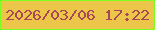 文字の大きさ：1、枠の色：7cfe1e、背景の色：ecc648、文字の色：a84757 無料ブログパーツのブログ時計