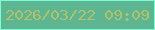 文字の大きさ：5、枠の色：7cfed4、背景の色：5db691、文字の色：b0c36b 無料ブログパーツのブログ時計