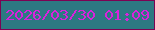 文字の大きさ：2、枠の色：7d0253、背景の色：2d7982、文字の色：d822dc 無料ブログパーツのブログ時計