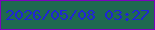 文字の大きさ：1、枠の色：7d02bd、背景の色：1f6950、文字の色：1f25d5 無料ブログパーツのブログ時計