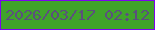 文字の大きさ：5、枠の色：7d03ef、背景の色：40a32a、文字の色：5b507d 無料ブログパーツのブログ時計