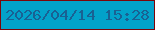 文字の大きさ：2、枠の色：7d0408、背景の色：02a2ca、文字の色：196193 無料ブログパーツのブログ時計
