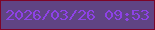 文字の大きさ：4、枠の色：7d0528、背景の色：604484、文字の色：8e42e6 無料ブログパーツのブログ時計
