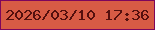 文字の大きさ：5、枠の色：7d055c、背景の色：d75b45、文字の色：54100e 無料ブログパーツのブログ時計