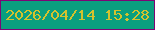 文字の大きさ：1、枠の色：7d0575、背景の色：0a9f7f、文字の色：d4c22d 無料ブログパーツのブログ時計