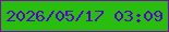 文字の大きさ：2、枠の色：7d09a6、背景の色：29bd0f、文字の色：5504c7 無料ブログパーツのブログ時計