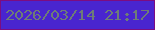 文字の大きさ：3、枠の色：7d0c81、背景の色：4925cf、文字の色：6e7c77 無料ブログパーツのブログ時計