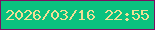 文字の大きさ：1、枠の色：7d0e62、背景の色：0ac27f、文字の色：f2de95 無料ブログパーツのブログ時計