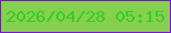 文字の大きさ：4、枠の色：7d10e1、背景の色：86cf4f、文字の色：37cc28 無料ブログパーツのブログ時計