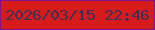 文字の大きさ：5、枠の色：7d118e、背景の色：d61b1a、文字の色：39315c 無料ブログパーツのブログ時計