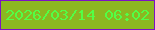 文字の大きさ：5、枠の色：7d11c4、背景の色：8cb721、文字の色：53fe45 無料ブログパーツのブログ時計