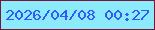 文字の大きさ：5、枠の色：7d1338、背景の色：8cebfa、文字の色：3258fc 無料ブログパーツのブログ時計