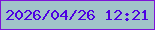 文字の大きさ：3、枠の色：7d13d8、背景の色：a1c3c9、文字の色：4d01e2 無料ブログパーツのブログ時計