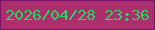 文字の大きさ：5、枠の色：7d1469、背景の色：ac2e6c、文字の色：27d760 無料ブログパーツのブログ時計