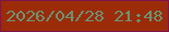 文字の大きさ：5、枠の色：7d1552、背景の色：9c2b09、文字の色：689476 無料ブログパーツのブログ時計
