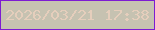 文字の大きさ：5、枠の色：7d1bd2、背景の色：c6c2b1、文字の色：e5cebc 無料ブログパーツのブログ時計