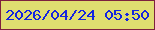 文字の大きさ：2、枠の色：7d203e、背景の色：dfdd70、文字の色：1324e0 無料ブログパーツのブログ時計