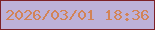 文字の大きさ：4、枠の色：7d2128、背景の色：bdb1d9、文字の色：d28357 無料ブログパーツのブログ時計