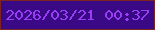 文字の大きさ：2、枠の色：7d2321、背景の色：3a0985、文字の色：9a3df6 無料ブログパーツのブログ時計