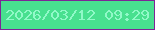 文字の大きさ：1、枠の色：7d2596、背景の色：48e08f、文字の色：91f9c8 無料ブログパーツのブログ時計