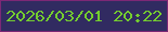 文字の大きさ：1、枠の色：7d2876、背景の色：312b61、文字の色：74cd2f 無料ブログパーツのブログ時計