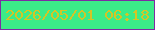 文字の大きさ：2、枠の色：7d2ca3、背景の色：3bec88、文字の色：d5c525 無料ブログパーツのブログ時計