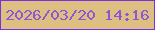文字の大きさ：1、枠の色：7d2de2、背景の色：debf82、文字の色：8f55d7 無料ブログパーツのブログ時計