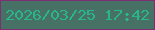 文字の大きさ：5、枠の色：7d2f74、背景の色：487165、文字の色：29b68c 無料ブログパーツのブログ時計