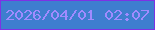 文字の大きさ：4、枠の色：7d32e4、背景の色：3e7ecf、文字の色：a08bff 無料ブログパーツのブログ時計