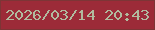 文字の大きさ：4、枠の色：7d3536、背景の色：9c2b38、文字の色：b1ba9e 無料ブログパーツのブログ時計