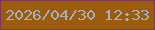 文字の大きさ：4、枠の色：7d3757、背景の色：9b5c0d、文字の色：a5b0c4 無料ブログパーツのブログ時計