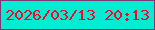 文字の大きさ：1、枠の色：7d3974、背景の色：01edd2、文字の色：f9042d 無料ブログパーツのブログ時計