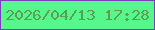 文字の大きさ：5、枠の色：7d3ebb、背景の色：56f88c、文字の色：5b9f56 無料ブログパーツのブログ時計