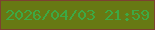 文字の大きさ：3、枠の色：7d4131、背景の色：677913、文字の色：3da944 無料ブログパーツのブログ時計
