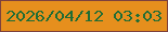 文字の大きさ：5、枠の色：7d413d、背景の色：e68f1d、文字の色：206d35 無料ブログパーツのブログ時計