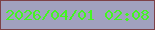 文字の大きさ：1、枠の色：7d4148、背景の色：a1a1bf、文字の色：44f521 無料ブログパーツのブログ時計