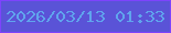文字の大きさ：5、枠の色：7d43fc、背景の色：5a53d7、文字の色：60a4ed 無料ブログパーツのブログ時計