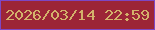 文字の大きさ：2、枠の色：7d47c4、背景の色：9c2537、文字の色：d3b16b 無料ブログパーツのブログ時計
