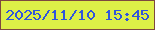 文字の大きさ：1、枠の色：7d483f、背景の色：ddef47、文字の色：3055dc 無料ブログパーツのブログ時計