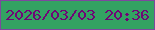 文字の大きさ：1、枠の色：7d489e、背景の色：33a262、文字の色：700476 無料ブログパーツのブログ時計