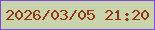 文字の大きさ：2、枠の色：7d49d7、背景の色：c9d3ac、文字の色：963415 無料ブログパーツのブログ時計