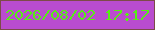 文字の大きさ：2、枠の色：7d4a49、背景の色：b94ccf、文字の色：55ef15 無料ブログパーツのブログ時計